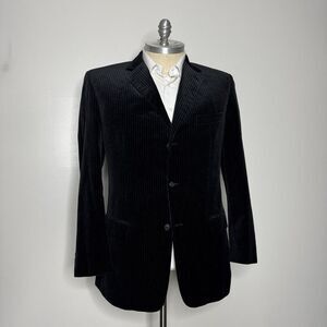 Alfani Sport Coat 44L Mens‎ Stripe Black Velvet Cotton